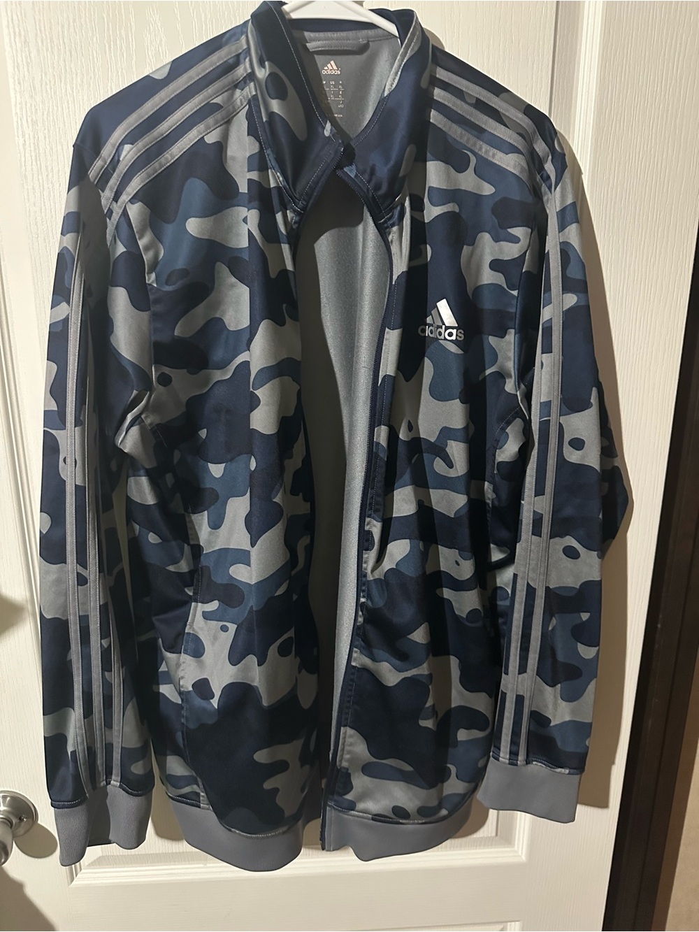 adidas Navy & Gray Camo Track Jacket